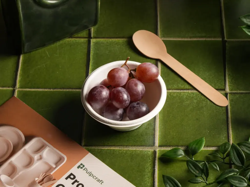 180ml Round Bagasse Bowl - biodegradable sugarcane bagasse tableware by Pulpcraft