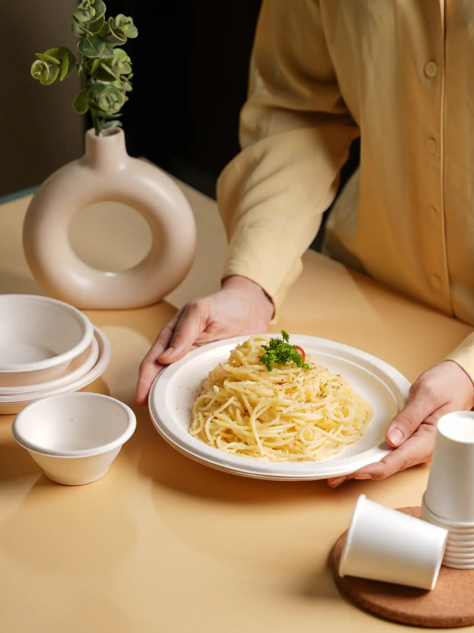 11 inch Round Plate - eco-friendly bagasse disposable tableware (5)