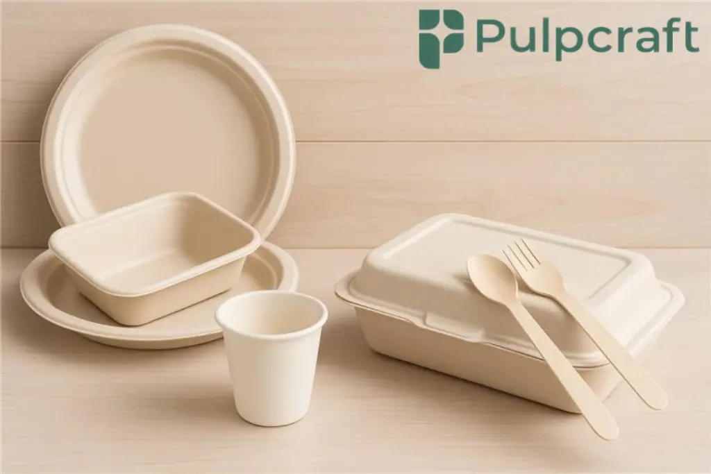 Plastic-free bagasse products from pulpcraft